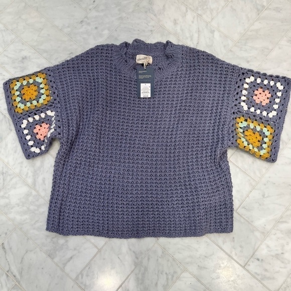 TARGET UNIVERSAL THREADS NWT CROCHETED SWETER TOP PURPLE “sold out” size large - Picture 3 of 12